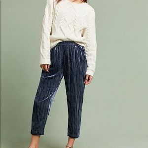 Anthropologie Ett Twa Kinley Velvet Cropped Pants Size Medium